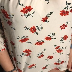 Old navy XL white with red flowers